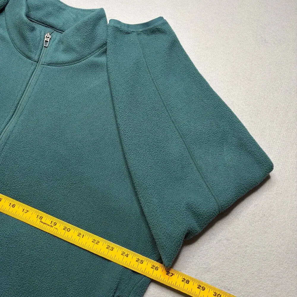 Lululemon Fleece Pullover Mens L Green Half Zip Relaxed Fit Pockets Soft Warm